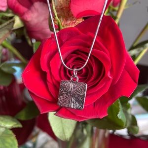 18-inch square pendant necklace on a silk chain